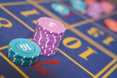 Live blackjack dealer table with multiple camera feed